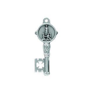 Silver-tone Key Shaped Pendant/Medal - Lady of Fatima 27-pack