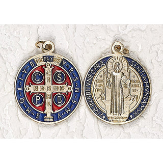 12-Pack - 3/4-inch Enameled St. Benedict Pendant Gold Plated