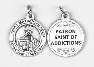 25-Pack - Healing Saints 3/4 inch Pendant with Saint Max Kolbe - Patron Saint of Addictions