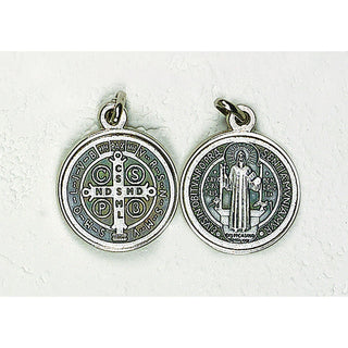 Bulk Saint Benedict Silver Tone Medal - 12 Options
