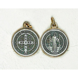 Bulk Saint Benedict Two Tone Medal - 12 Options