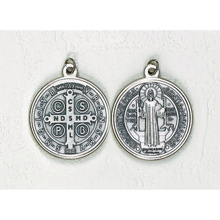 Bulk Saint Benedict Silver Tone Medal - 12 Options