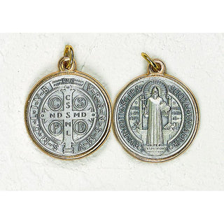 Bulk Saint Benedict Two Tone Medal - 12 Options