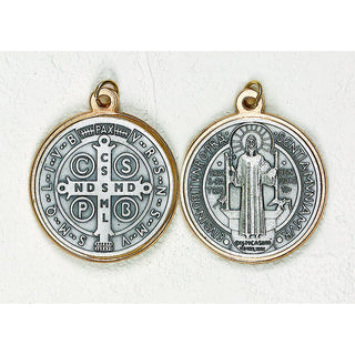 Bulk Saint Benedict Two Tone Medal - 12 Options