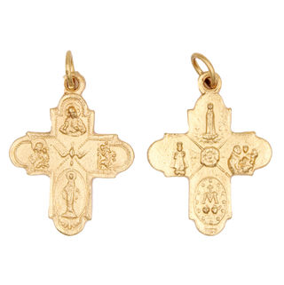 Bulk Gold Toned Four Way Cross