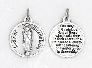 Bulk Lady of Guadalupe Silver Tone Round Medals