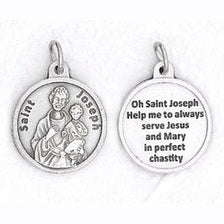 Bulk Saint Joseph Silver Tone Round Medals