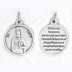 Bulk St. Lucy Silver Tone Medals
