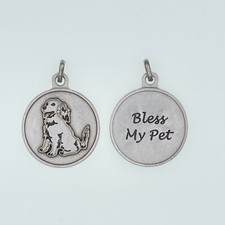 Bulk Bless My Pet Medals - Silver Dog