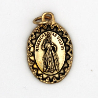 Bulk Divine Mercy - Antique Gold Tone Deluxe Medalss 1"