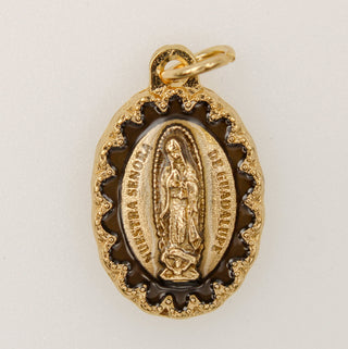 Bulk Lady of Guadalupe - Antique Gold Tone Deluxe Medalss 1"