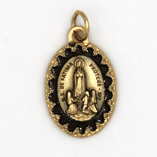 Bulk Lady of Fatima - Antique Gold Tone Deluxe Medalss 1"