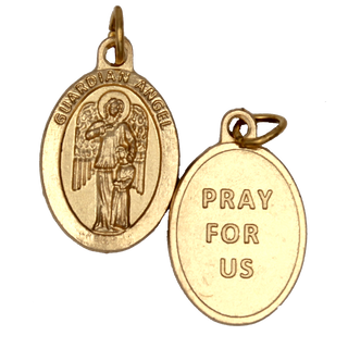 Bulk Guardian Angel Premium Double Sided Medals - Gold Tone
