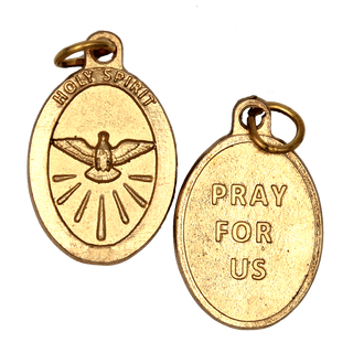 Bulk Holy Spirit Premium Double Sided Medals - Gold Tone