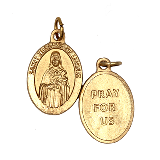Bulk Saint Therese Premium Double Sided Medals - Gold Tone