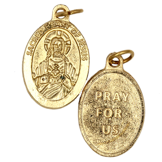 Bulk Sacred Heart Premium Double Sided Medals - Gold Tone