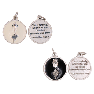 Bulk Round White Enamel Chalice Medals