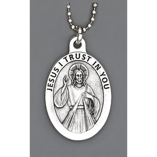 6-pack - Auto Medals - 1-1/2 inch with 8 inch ball chain - Divine Mercy
