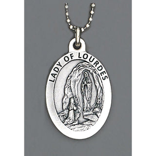 6-pack - Auto Medals - 1-1/2 inch with 8 inch ball chain - Lady of Lourdes