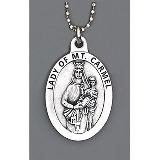 6-pack - Auto Medals - 1-1/2 inch with 8 inch ball chain - Lady of Mt Carmel