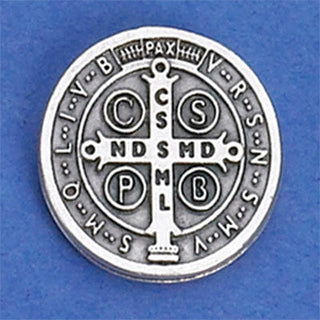 6-Pack - Saint Benedict Lapel Pin - Silver Tone