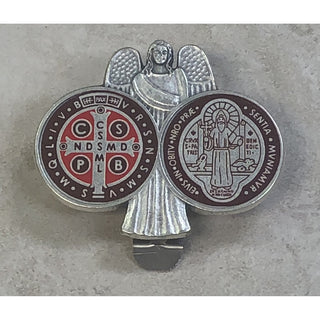 3-pack - Lasered Brown St. Benedict Medal Visor Clip