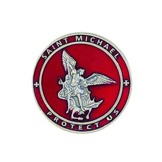 Saint Michael Red Enamel Visor Clip 3-pack