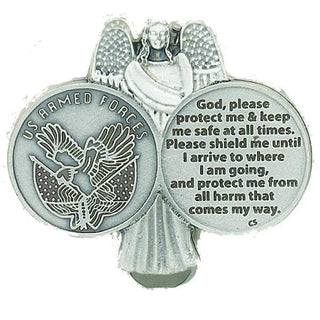 Silver-tone US Armed Forces Visor Clip 3-pack
