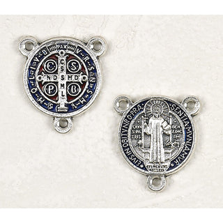 12-Pack - Enameled Blue/Red 3/4 inch Saint Benedict Pendant Center
