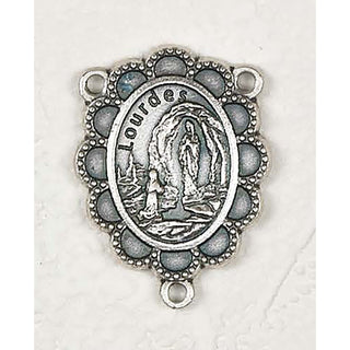 Bulk Our Lady of Lourdes 3/4 inch Silver tone Rosary Center