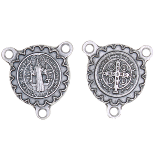 Bulk Modern St. Benedict Center with Beveled Edges - silver-tone