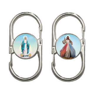 6-pack - Jesus/Mary Epoxy Belt Loop/Clip on Keyring