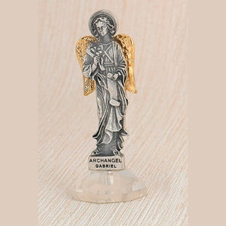 6-Pack - 24 Karat Gold Plated Archangel Gabriel Adhesive Car Statuette