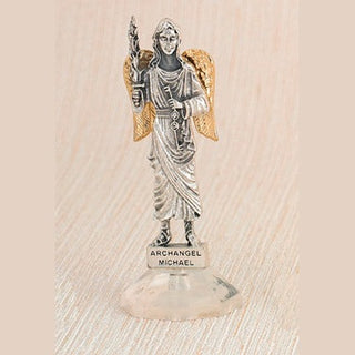 6-Pack - 24 Karat Gold Plated Archangel Michael Adhesive Car Statuette
