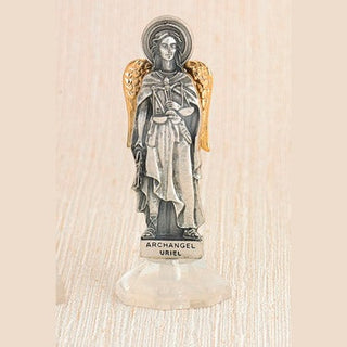 6-Pack - 24 Karat Gold Plated Archangel Uriel Adhesive Car Statuette
