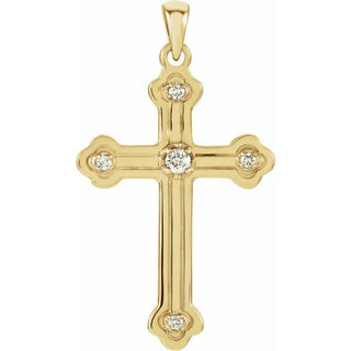 14K Yellow 1/5 CTW Natural Diamond Cross Pendant