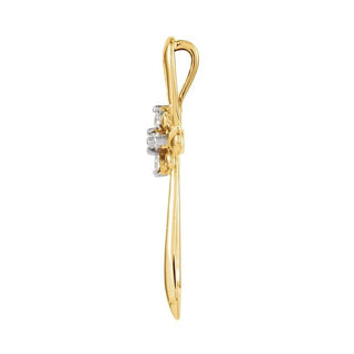 14K Yellow 1/10 CTW Natural Diamond Cross Pendant  