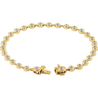 14K Yellow 2 CTW Natural Diamond Bezel Line 7" Bracelet