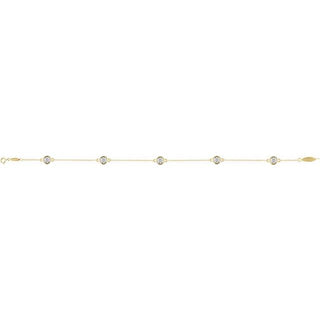 14K Yellow 1/3 CTW Lab-Grown Diamond Bezel-Set Station 7" Bracelet