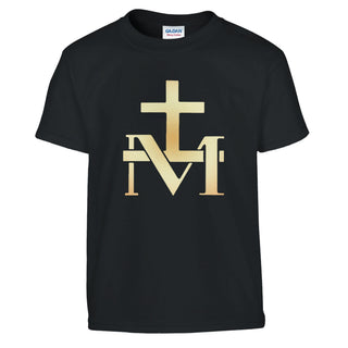 Gold Marian Cross Monogram Kids T-Shirt - view 5