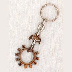 6-Pack - 1-3/4 InchTau Cross with Corpus Finger Rosary Key Chain