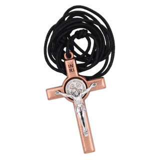 Saint Benedict Silver with Red Enamel Cross