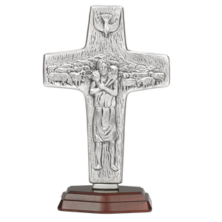 8 inch Limited Edition Premium Pope Francis Cross on Base in Box