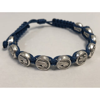4-pack - Lady of Lourdes- Blue- Slipknot Adjustable Bracelet