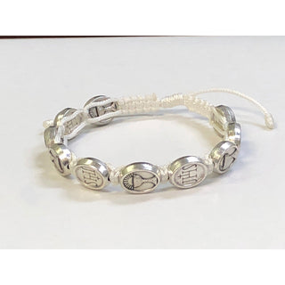 6-pack - Children's Size - White First Holy Communion Slip Knot Bracelet