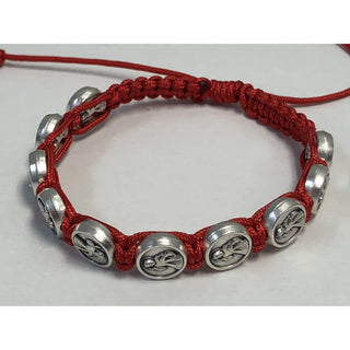 6-pack - Child Size Cord Slip Knot Bracelet- Red- Divine Mercy