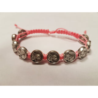 6-pack - Children's Size Pink Slip Knot Bracelet - St Therese Of Lisieux