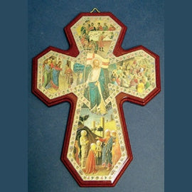10" Miracle of Christ - Icon Mahogany Cross on Wood - Life of Christ Boxed - main product image | CatholicShop.com