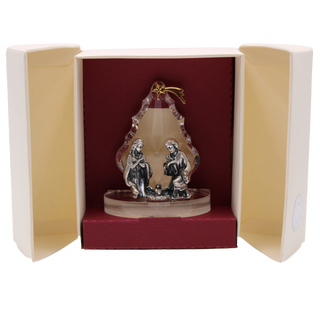 Swarovski Crystal Elements Nativity Scene with Silver Plated Figures
