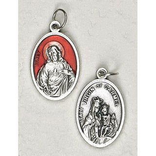 25-Pack - 3/4 inch Red Enamel Sacred Heart of Jesus